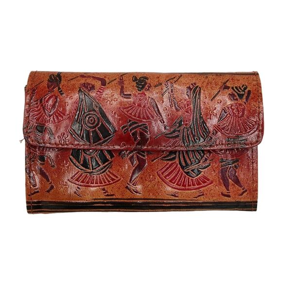 Thin Wallet Folk Art Tribal Dancers of India - Picture 1 of 9